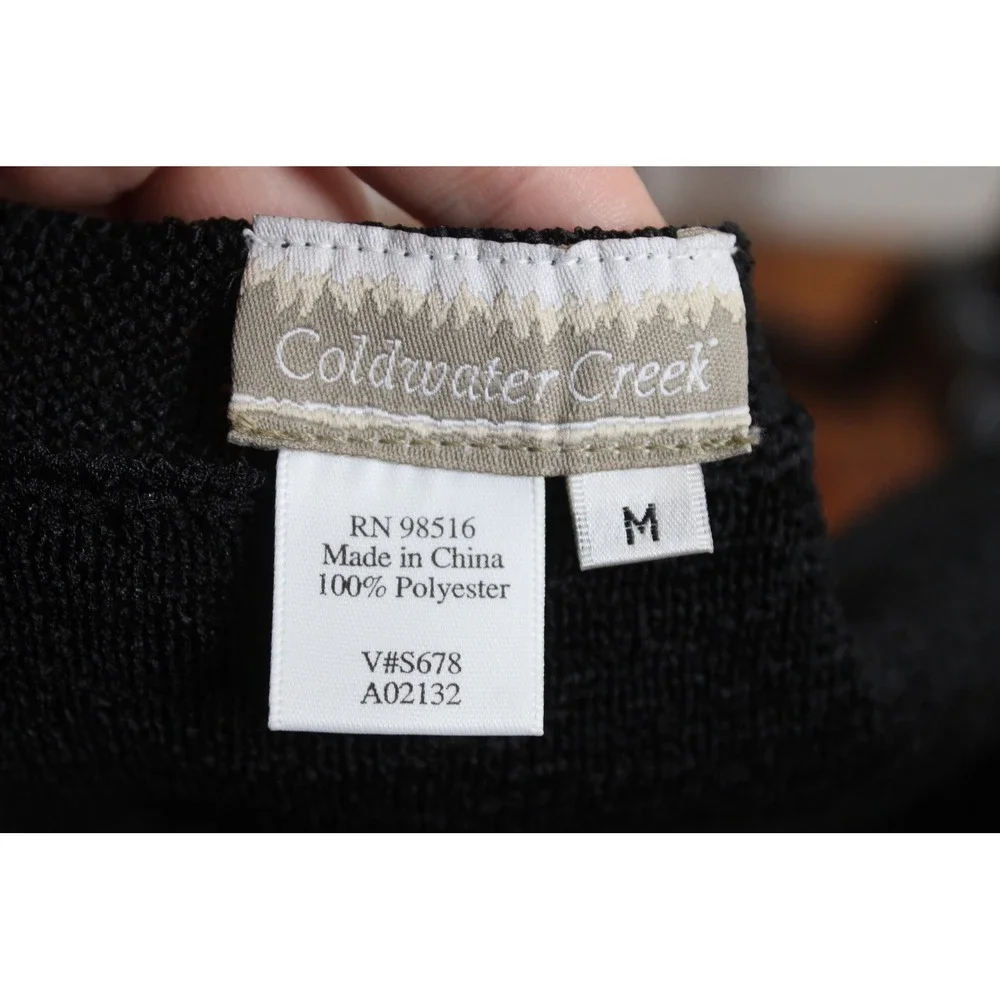 Coldwater Creek Size M Black Knit Shell Top Sleeveless Scoop Neck Layering Shell - Picture 4 of 7